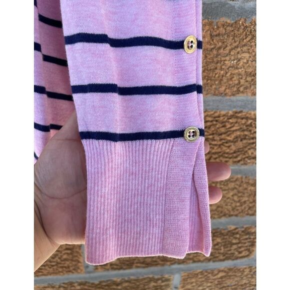LILLY PULITZER Melenie “Cool-Max” Sweater in Heathered Pink Tropics Stripe Large - Picture 5 of 8